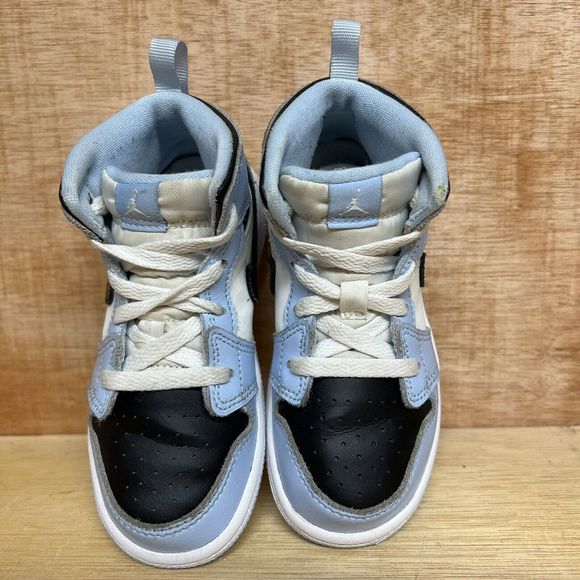 Toddler Nike Air Jordan 1 Mid Athletic Shoes ‘Ice Blue’ 644507-401 Size 9C - Picture 5 of 10